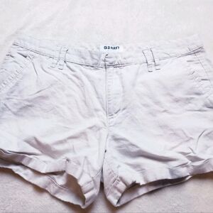 Old Navy Women Shorts Size 10 Beige Flat Front Zipper Button Front Closure